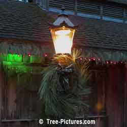 Christmas Picture: Wreath Decorated Antique Street Lantern