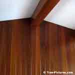 Pictures of Cedar Trees: Cedar Tough and Grove(T & G) Wall Panelling Finish, Beams Covered in Cedar Wood, Cedar Woodwork with Clear Varathane Finish | Cedar:Wood at Tree-Pictures.com